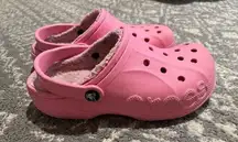 Crocs with fur inside pink womens 7