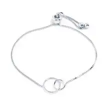 Giani Bernini Interlocking Circles Bolo Bracelet in Silver MSRP $75 NWT