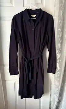 Boden Long-Sleeve button down Shirt Dress missing belt plus size 16L 100% cotton