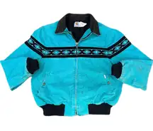 Carhartt Rare Vintage 90s  Turquoise Teal Green Aztec Southwest Zip Up Jacket