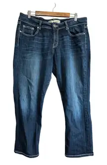 BKE Culture Denim Jeans Women's Size 34 Bootcut Embellished Pockets Dark Wash