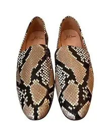 J.Crew Cecile smoking slippers in snake-embossed leather 6.5 NEW