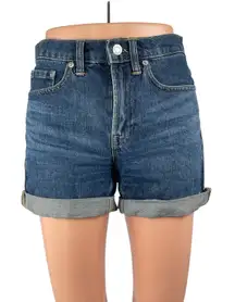 Everlane Women's Blue Mid Rise Cuffed Rolled Straight Denim Jeans Mom Shorts 24