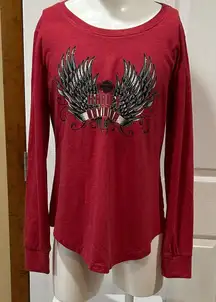 Harley-Davidson Red Winged Graphic Tshirt