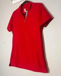 Chick-Fil-A Employee Uniform Polo Red Short Sleeve Polyester Sz Medium