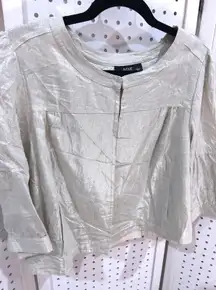 ana a new approach metallic linen blend jacket womens large