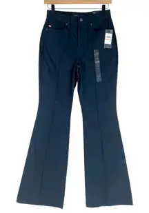 Tommy Hilfiger Lafayette Navy Blue Stretch High Rise Flare Pants NWT Size 2