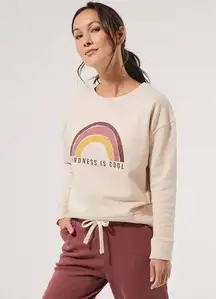 Pact Organic Cotton Slouchy Graphic Sweatshirt Rainbow Kindness is Cool Size XL