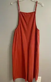 Linen Cotton Blend Rust Sleeveless Comfy Summer Jumpsuit