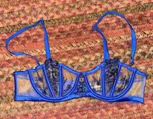 HONEY BIRDETTE BLUE GABRIELLE SEXY LUXURY LINGERIE BRA SHEER