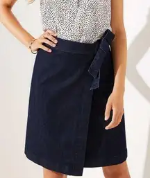 Loft  Dark Denim Wrap Skirt