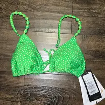 NWT ViX by Paula Hermanny Paral Beaded Triangle Bikini Top