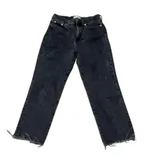 Madewell Women's Curvy Vintage Straight Jeans 29P Black Raw Hem
