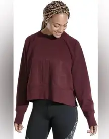 Nike Versa Burgundy Dri Fit Cropped Oversized Sweater S