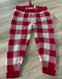 Merry Bright Christmas Buffalo Plaid Cozy Fluffy Lounge Pants Joggers Size 1X