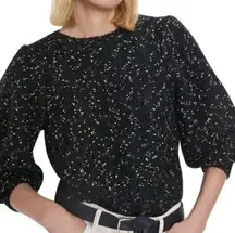 Zara black chunky sweater with metallic thread size Medium