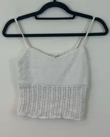 Abercrombie & Fitch White Crochet Cropped Cami Tank Top Size XS Women's