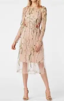 Floral Embroidered Dress in Nude | medium