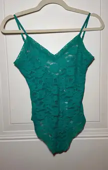 NWT Anthropologie Green Lace Bodysuit XS‎