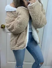 Love Tree Tan Reversible Sherpa Jacket