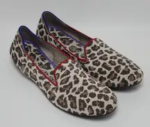 Rothy’s Mocha Spot Animal Print Flat Loafers Shoes Size 7.5