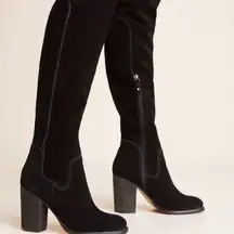 Kelsi Dagger OTK Logan Black Suede Anthropologie Chunky Soles Size 6.5.  B87