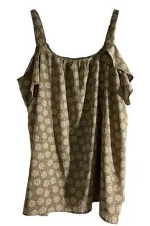 Plus Size Avenue Brown Tan Cap Sleeve Blouse Pullover Shirt Size 22/24 EUC #1979