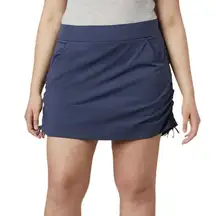 Columbia Anytime Casual Skort Womens 1X Navy Blue Omni-Shield Pockets Athleisure