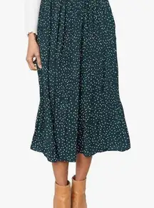 ‼️NWOT‼️EXLURA Womens High Waist Polka Dot Pleated Skirt Midi