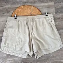 Cato linen khaki shorts w/ stretchy waist