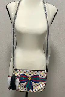 BRIGHTON HOLIDAY LOVE & JOY Purse rainbow hearts bow Tassel Limited Edition New