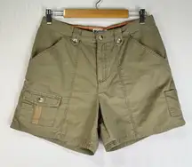 Columbia Vintage Tan Cargo Shorts Women’s Size 12 Hiking Outdoor Gorpcore