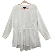 ❄️3/$20 LANE BRYANT 1/2-Button-Front Tie-Waist Tunic Dress Shirt, Size 18