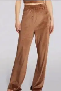 SKIMS Velour Wide Leg Track Pants – Sienna – Size Large