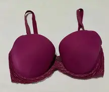 Wacoal  34DD La Femme Underwire Bow Accent Magenta Shade Tee Bra