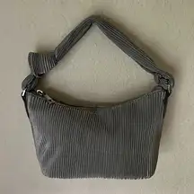 Silver Gray Mini Purse w Crossbody Strap