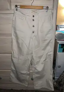 White High Waisted Wide Leg Pants