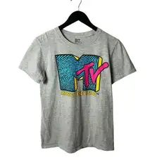 MTV T Shirt Music Television Adult Graphic Tee Top Short Sleeve Cotton Solid