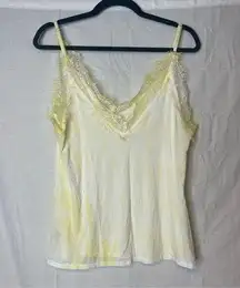 POL Yellow Tie Dye Lace Trim Cami Tank Top SIZE S SMALL