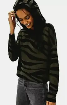 Anthropologie Kasia Knit Hooded Zebra Print Sweater - Size - Medium