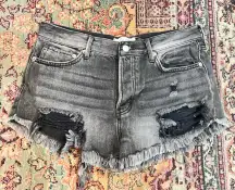 FINAL PRICE Free People Charcoal Distressed Denim Shorts