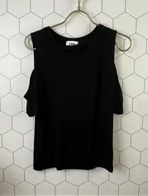 LNA Black Cold Shoulder Sleeveless Top - Size - Small
