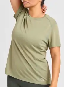 NWT allbirds XXL Women Short Sleeve Top Shirt Hazel Cargo Sage Green Natural Run