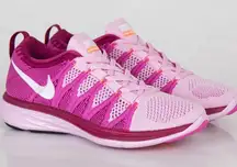 Nike Pink Flyknit Lunar2 Athletic Shoes