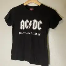 Blue Collar Gal AC/DC Back In Black Band T Shirt Womens M