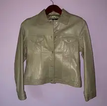 Maxima Wilsons XL Tan Leather Jacket Western Pearl Snap