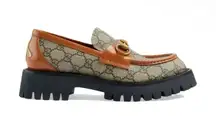 Gucci GG Monogram Horsebit Lug Sole Loafer size 35.5
