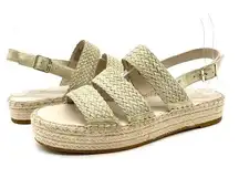 Caslon Womens 8 Ashton Espadrille Platform Sandal Gold Summer Beach Bohemian