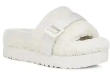 UGG Giftable  Fluffita White Shearling Platform Sandal Slipper