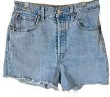 Levi's Ribcage Straight Button Fly Denim Cutoff Shorts Big E size 28